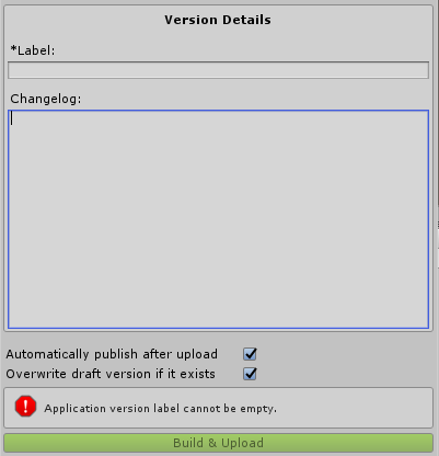 Version Details Window