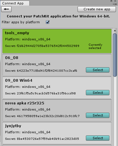 Connect App Window